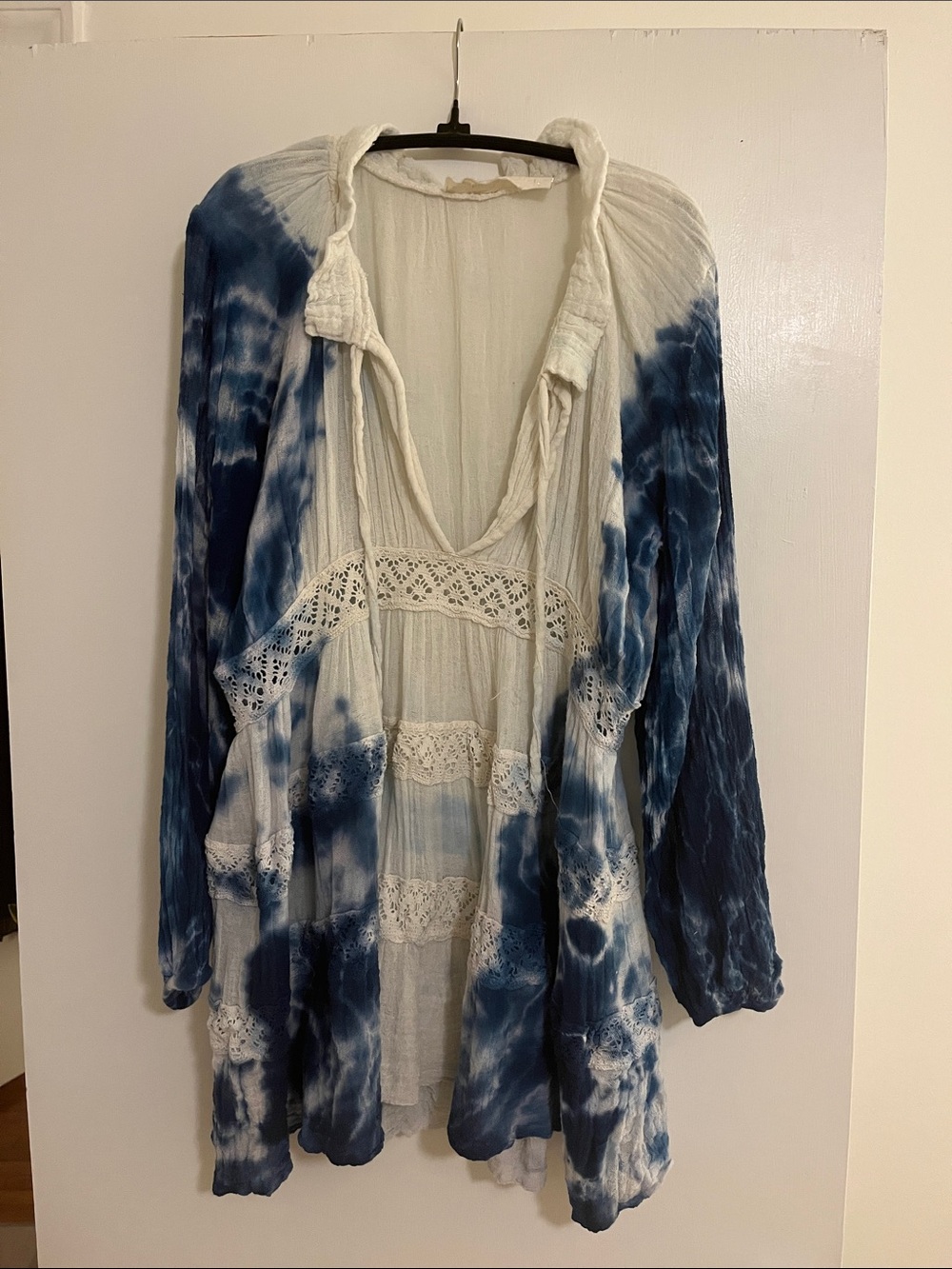 Jen’s Pirate Booty Tunic/Mini Indigo Tie-Dye Lace Trim size M/L